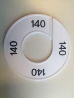 Maatring 9cm wit/zwart 140