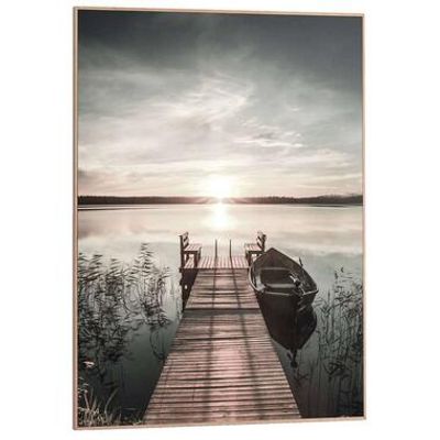 Schilderij Steiger - Blauw - 50x70 cm