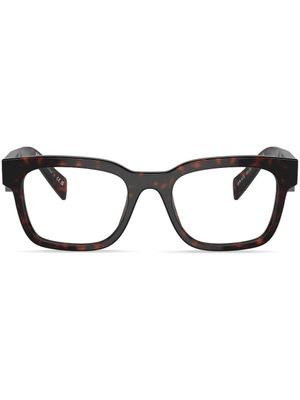 Prada Eyewear lunettes de vue à effet écailles de tortue - Rouge