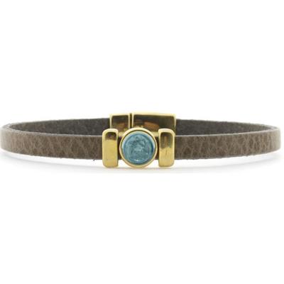 Qoss Taupe Armband Isabel Groen | Goud - Maat M