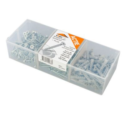 Homefix Assortimentskuip Spaanplaatschroeven Vz Pk PZ2 4.0X30/4.0X40 +Plug 6Mm - 8901.00.00040