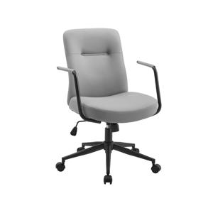Bureaustoel met rugleuning en gebogen zitting, Duif grijs