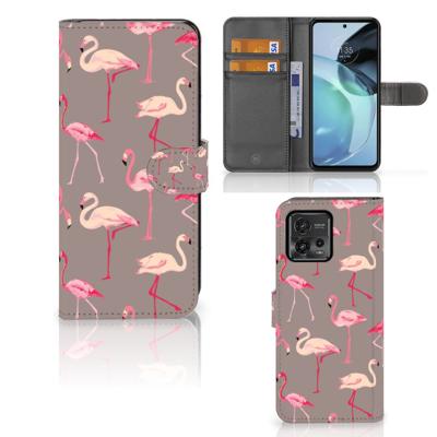 Motorola Moto G72 | Telefoonhoesje | Met pasjeshouder | Flamingo