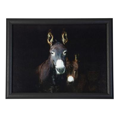 Mars & More Schootkussen Laptray - zwart ezelin print - 43 x 33 cm