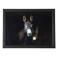 Mars & More Schootkussen Laptray - zwart ezelin print - 43 x 33 cm
