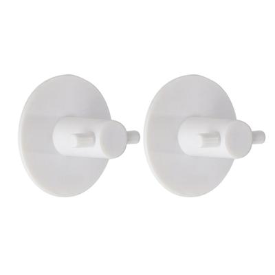 Plakhaakjes rond - 2x stuks?- 5 cm - Zelfklevende ophang haakjes - kunststof - wit