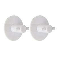Plakhaakjes rond - 2x stuks?- 5 cm - Zelfklevende ophang haakjes - kunststof - wit