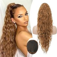 paardenstaart verlenging 26 inch trekkoord paardenstaart haarverlenging golvend krullend clip in paardenstaart hair extensions synthetische paardenstaarten haarstukken voor vrouwen Lightinthebox