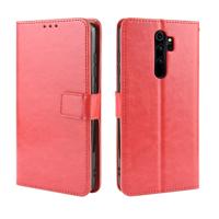 Voor Xiaomi Redmi Note 8 Pro retro Crazy Horse textuur horizontale Flip lederen draagtas met houder & kaartsleuven & fotolijstjes (rood)