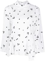 Comme des Garçons TAO blouse en coton à fleurs brodées - Blanc - thumbnail