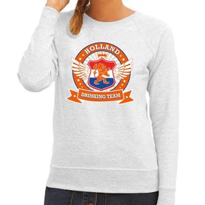 Grijs Holland drinking team sweater grijs dames