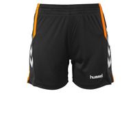 Hummel 120605 Aarhus Shorts Ladies - Black-Shocking Orange - XS