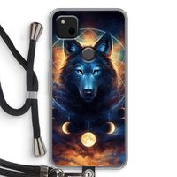 Wolf Dreamcatcher: Pixel 4a Transparant Hoesje met koord