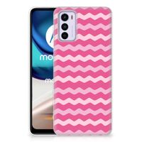 Motorola Moto G42 TPU bumper Waves Pink - thumbnail