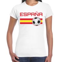 Espana / Spanje voetbal / landen shirt met voetbal en Spaanse vlag wit voor dames 2XL  - - thumbnail