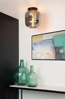 Lucide Joanet plafondlamp 25cm 1x E27 zwart - thumbnail