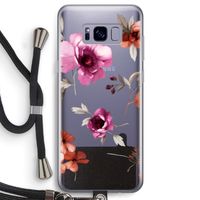 Geschilderde bloemen: Samsung Galaxy S8 Transparant Hoesje met koord