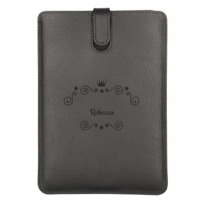 Leren iPad hoes met naam - iPad Mini 3 (Zwart)
