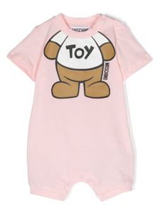 Moschino Kids barboteuse en coton à logo imprimé - Rose