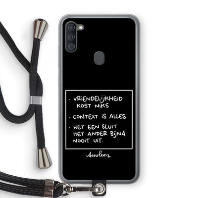 Mijn Motto's: Samsung Galaxy A11 Transparant Hoesje met koord