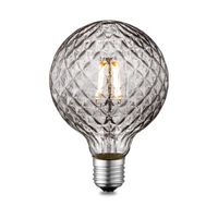 Edison Vintage E27 LED filament lichtbron Globe | G95 Deco | Retro LED lamp | 9.5/9.5/13.5cm | Rook | geschikt voor E27 fitting | Dimbaar | 4W 150lm 1800K | warm wit licht