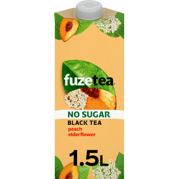 FuzeTea No Sugar Black Tea Perzik en Vlierbloesemsmaak 1,5 L bij Jumbo