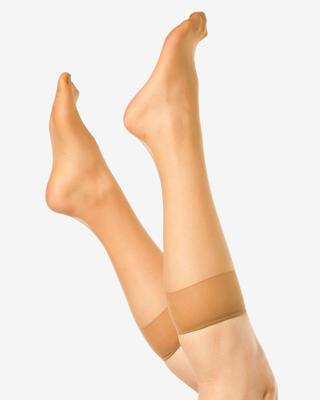 HEMA Kniekousen 15denier anti-ladder mat - 2 paar naturel (naturel)