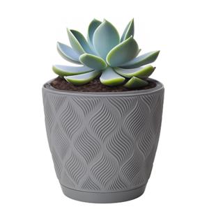 Form Plastic Plantenpot/bloempot New Age - kunststof - platina grijs - D23 x H21 cm