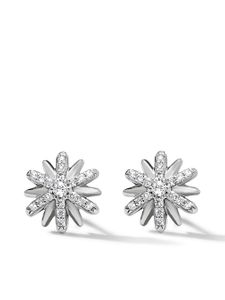 David Yurman puces d'oreilles Petite Starburst en argent sterling pavées de diamants (10 mm)