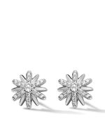 David Yurman puces d'oreilles Petite Starburst en argent sterling serties de diamants