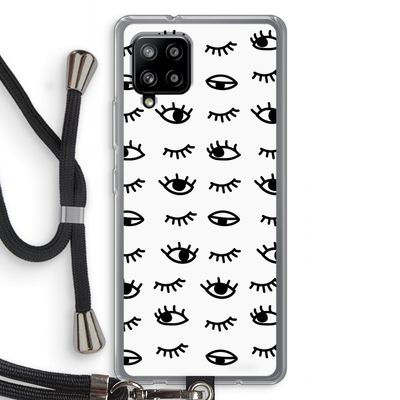 Eye pattern #2: Samsung Galaxy A42 5G Transparant Hoesje met koord