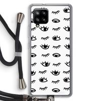 Eye pattern #2: Samsung Galaxy A42 5G Transparant Hoesje met koord