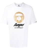 AAPE BY *A BATHING APE® t-shirt en coton à logo imprimé - Blanc - thumbnail