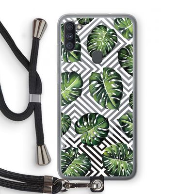 Geometrische jungle: Samsung Galaxy A11 Transparant Hoesje met koord