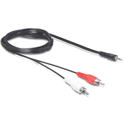 Delock 84212 Jackplug / Cinch Audio Aansluitkabel [1x Jackplug male 3,5 mm - 2x Cinch-stekker] 5 m Zwart