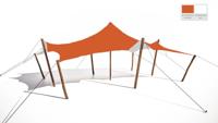 Stretchtent 6x8 oranje - Nomadik stretch