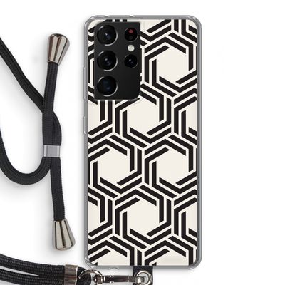Geometrisch patroon: Samsung Galaxy S21 Ultra Transparant Hoesje met koord