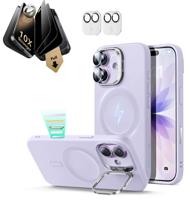 iPhone 17 Bundle Cloud Soft Magnetic Case (Stash Stand) and Armorite Pro Privacy Screen Protector - Lavender