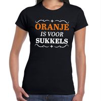 T-shirt Oranje is voor sukkels zwart dames