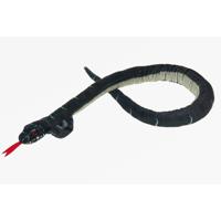 Knuffeldier Cobra slang - zachte pluche stof - premium kwaliteit knuffels - zwart - 100 cm