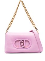 LIU JO logo-lettering faux-leather shoulder bag - Rose