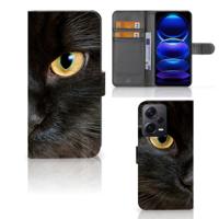 Xiaomi Poco X5 Pro | Note 12 Pro 5G | Telefoonhoesje | Met pasjeshouder | Zwarte Kat