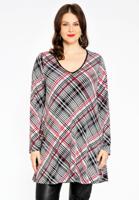 Yoek Tuniek wide bottom CHECK | Zwart | Maat 46/48