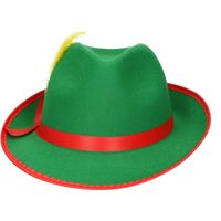 Groene/rode bierfeest/oktoberfest hoed verkleed accessoire voor dames/heren   -