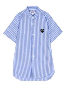 Comme Des Garçons chemise rayée à manches courtes - Bleu