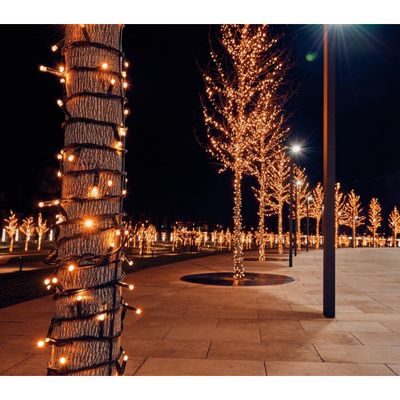 Connect De Luxe koppelverlichting 100Led Classic 10M, 10Cm Afstand Tussen De Leds, Rubber Kabel Zwart kerstverlichting - Annas collection