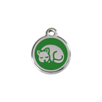 Kitten Green roestvrijstalen kattenpenning small/klein dia. 2 cm - Reddingo