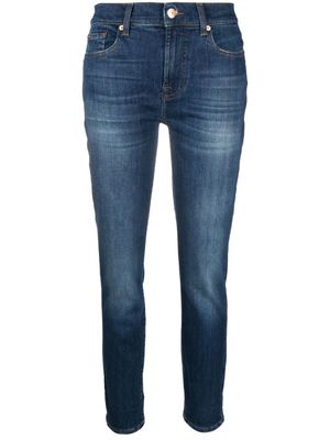 7 For All Mankind jean court à taille mi-haute - Bleu
