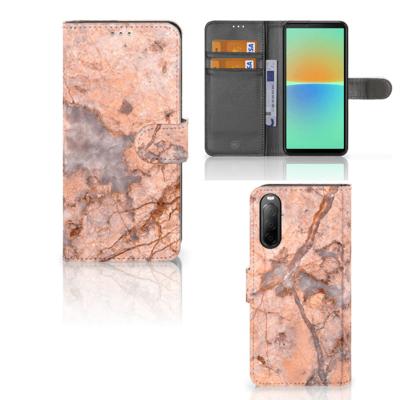 Sony Xperia 10 IV | Bookcase | Marmer Oranje