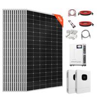 VEVOR 4800W 48V zonnepaneelset, 12x 400W monokristallijne zonnepanelen + 51,2V 300Ah LiFePO₄ accu + 2x 5kW hybride omvormers, krachtige off-grid zonne-energieset voor schuren en boerderijen
